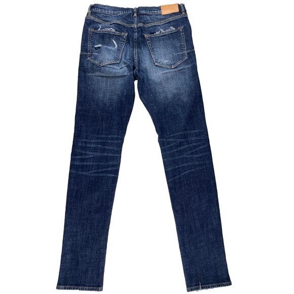 Purple Jeans P001 Pre-Distressed Dark Denim Size 32x34 - Picture 9 of 12